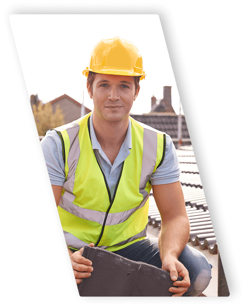 Construction worker working on a roof