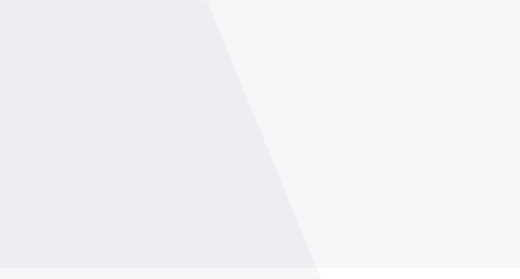 A minimalist abstract design featuring a large, light gray trapezoid shape on the left side, set against a white background. At the bottom right corner, there is a narrow dark green horizontal strip. The overall composition is clean and geometric.